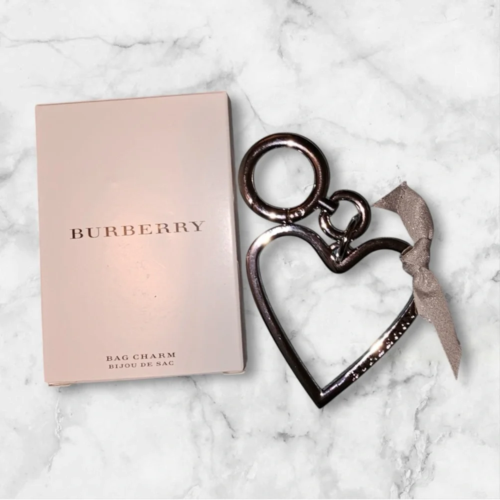 Burberry Gold Plated Heart Bag Charm NIB